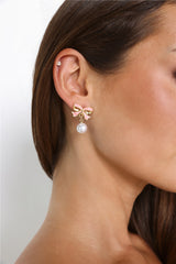 Deck The Halls Bow Earrings Gold