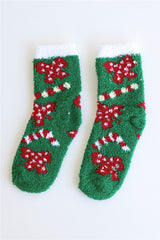 Christmasf Fluffy Socks Green