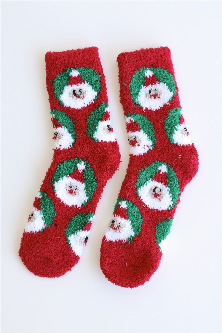 Christmas Fluffy Socks Red