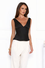 Eden Essence Satin Top Black
