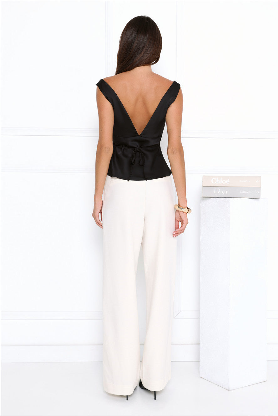 Eden Essence Satin Top Black