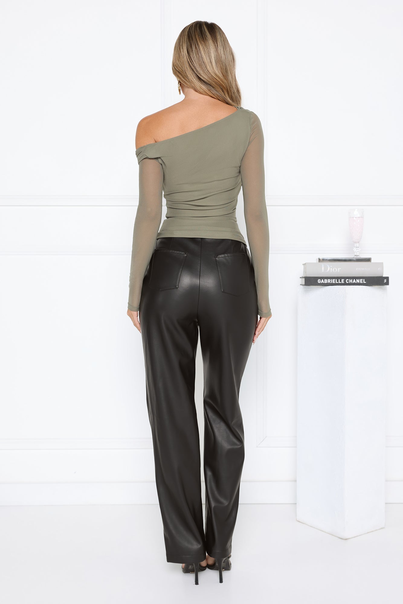 Glow Up After Dark Mesh Long Sleeve Top Sage
