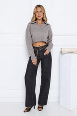 Glacial Glow Knit Sweater Grey