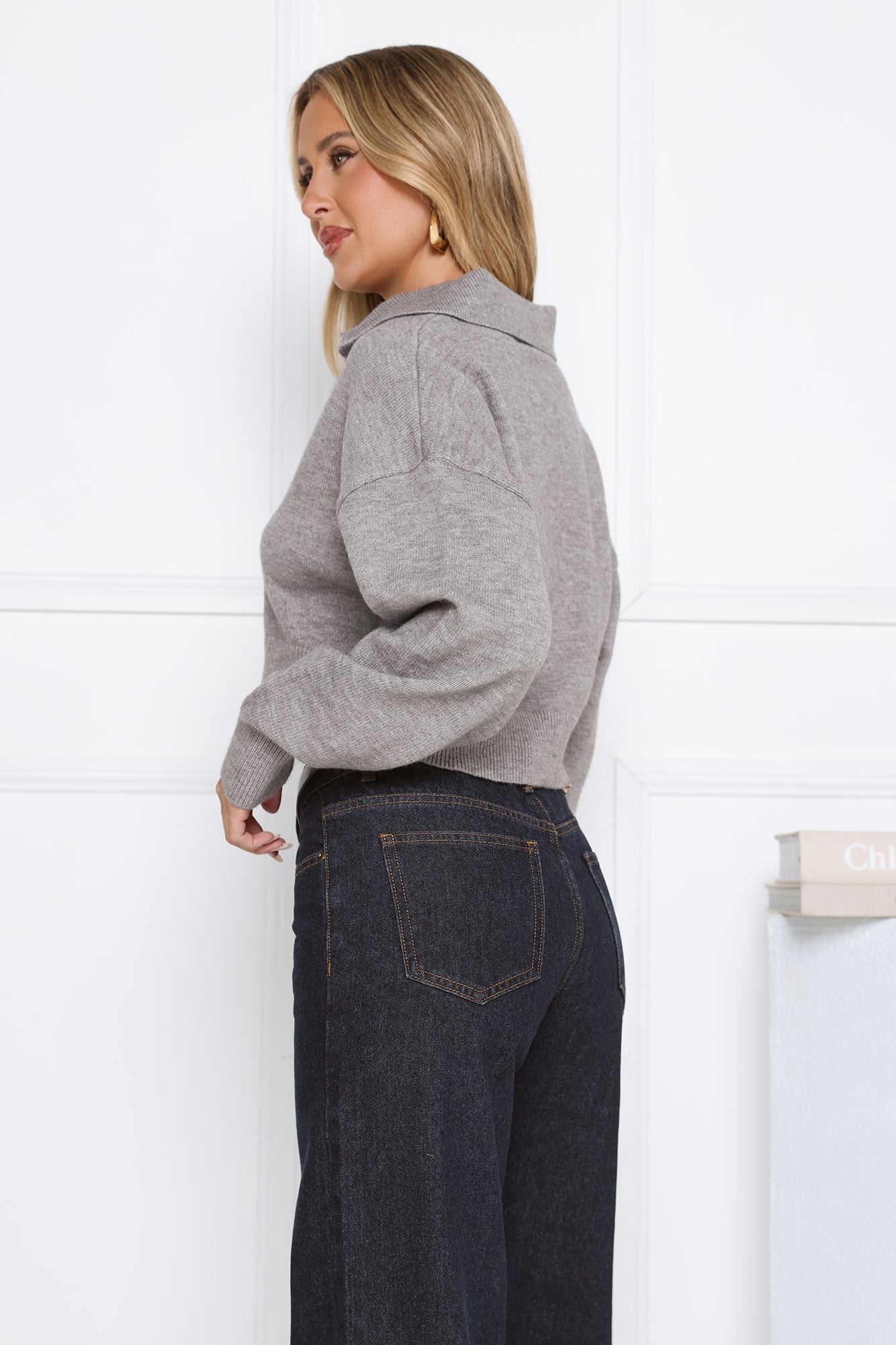 Glacial Glow Knit Sweater Grey