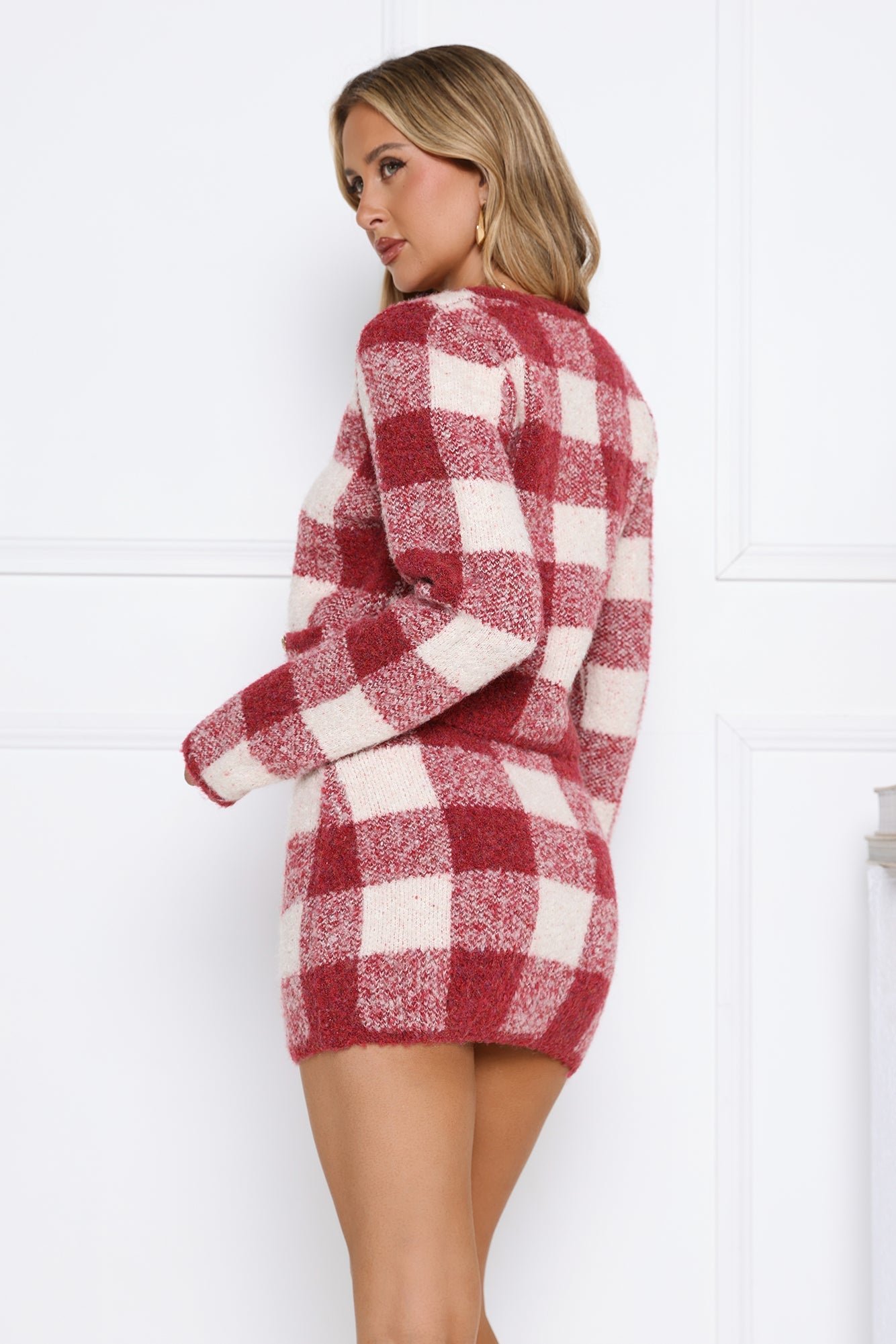 Cosy In London Knit Mini Skirt Red