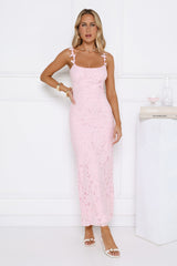 Daydreaming Light Embroidered Maxi Dress Pink