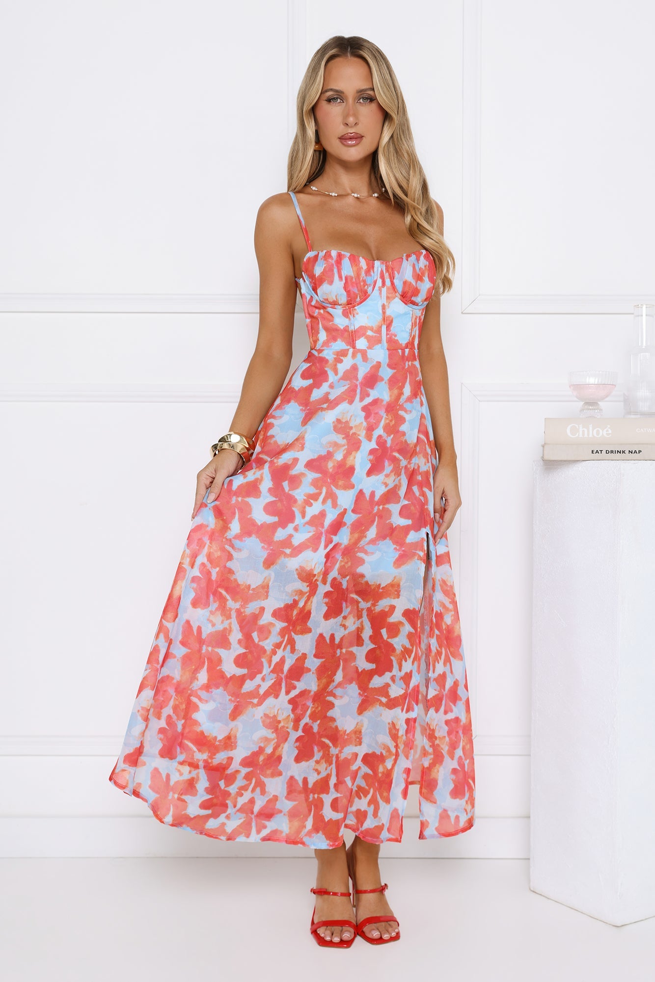 All Eyes Here Maxi Dress Blue