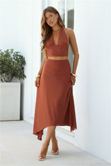 Disco Dazzle Maxi Skirt Copper