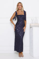 Bright Stars Sequin Maxi Dress Navy