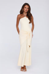 Daisy Flicker Halter Maxi Dress Yellow