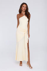 Daisy Flicker Halter Maxi Dress Yellow