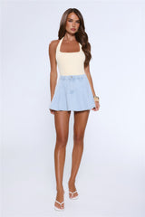DNM Pleated Denim Skirt Light Blue