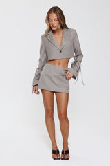 Desk To Dazzle Cropped Blazer Grey