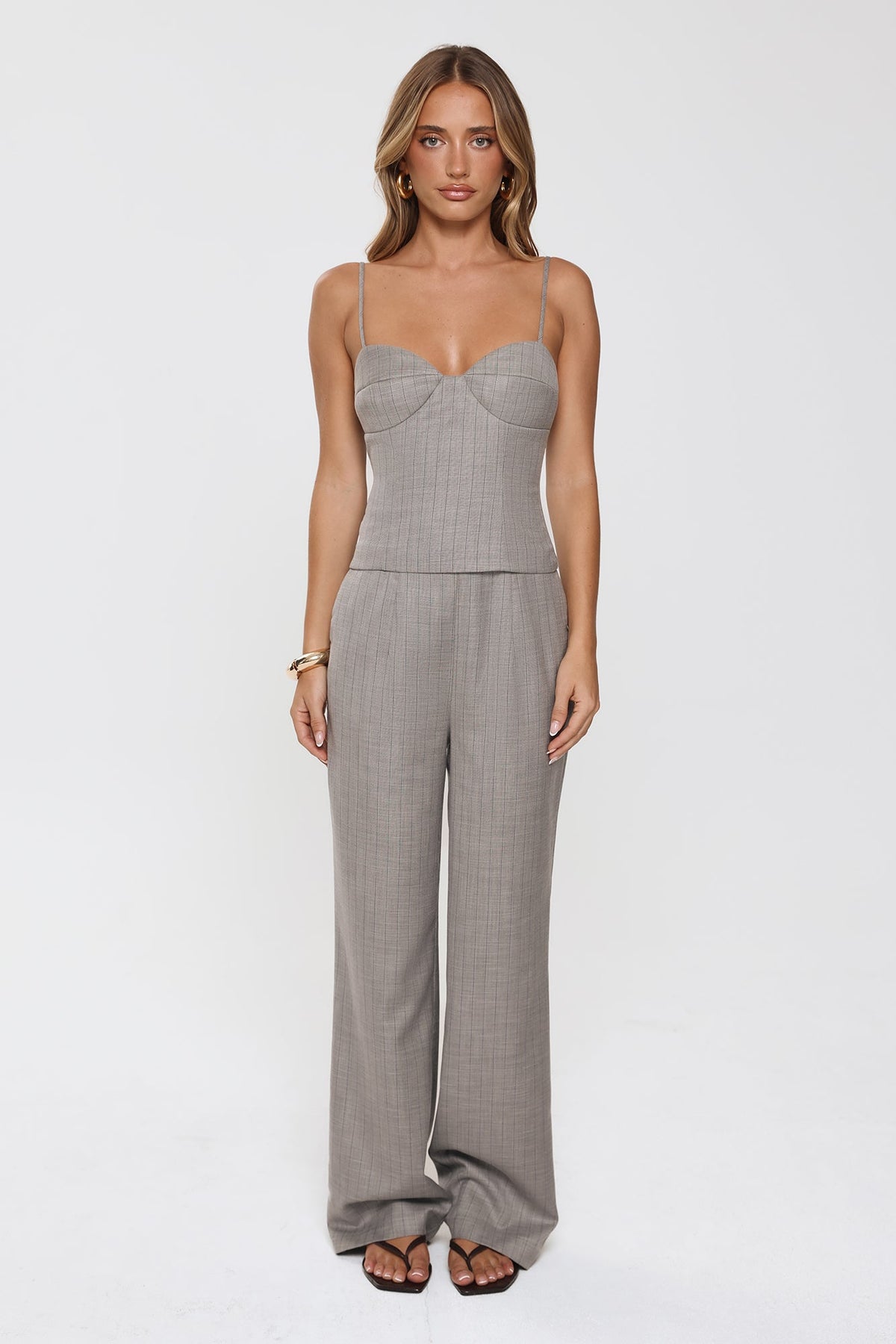 Desk To Dazzle Tailored Pants Grey