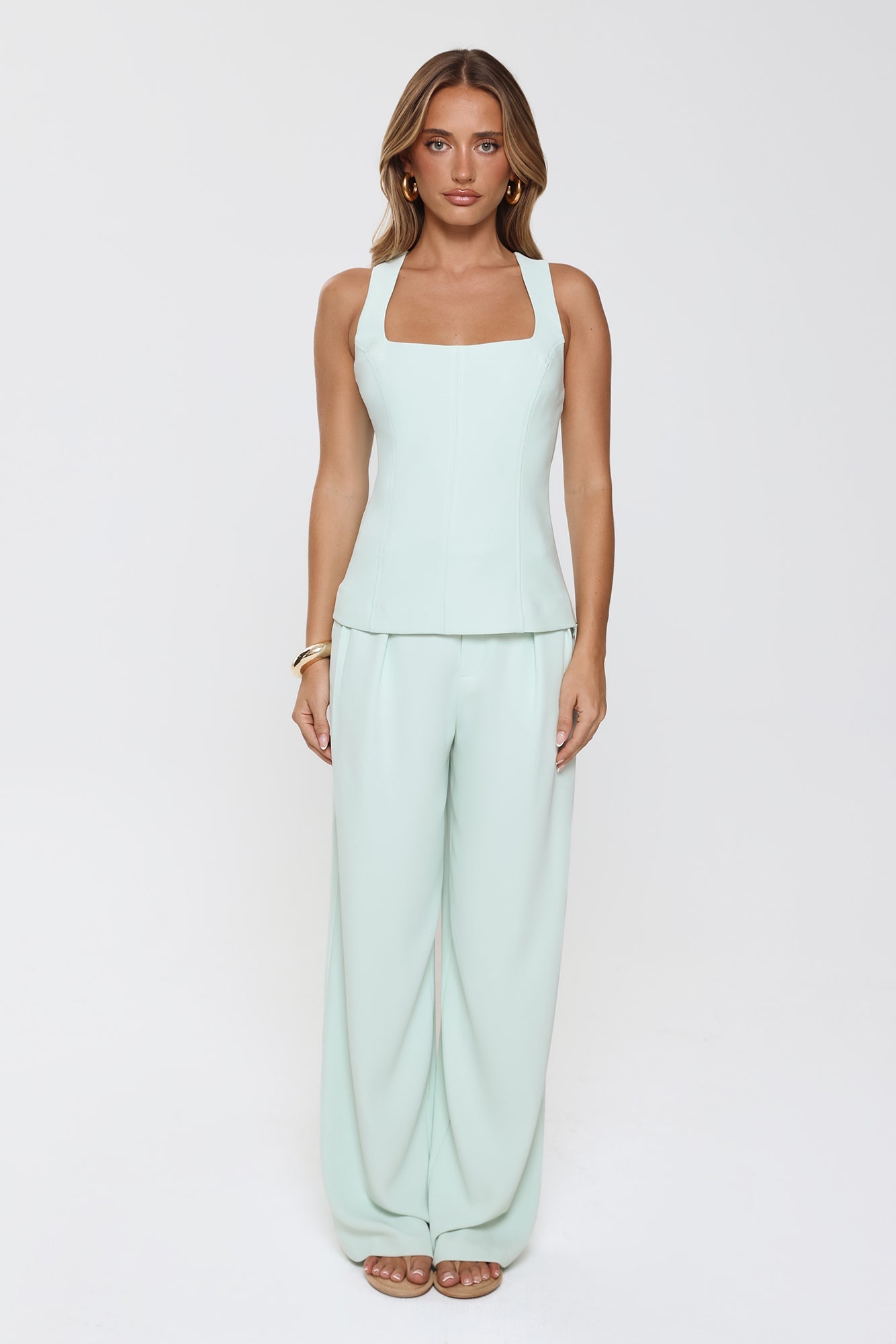 Minimalist Vibe Tailored Top Mint