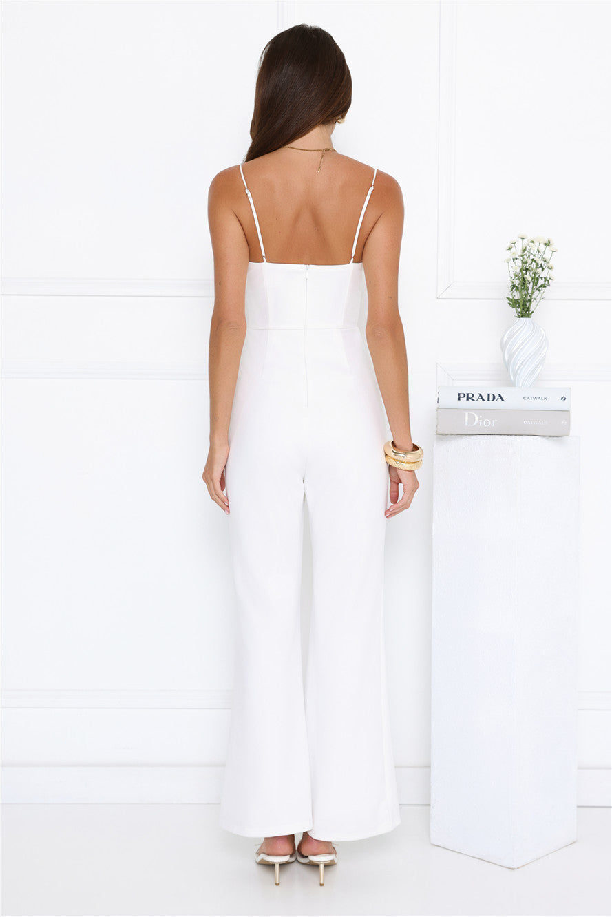 Main Girl's Here Jumpsuit White