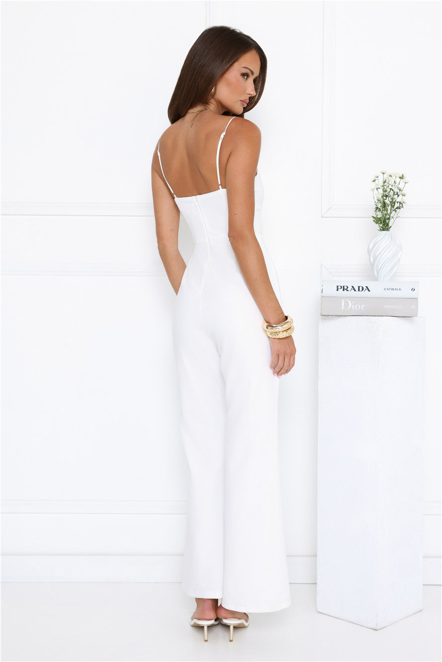Main Girl's Here Jumpsuit White