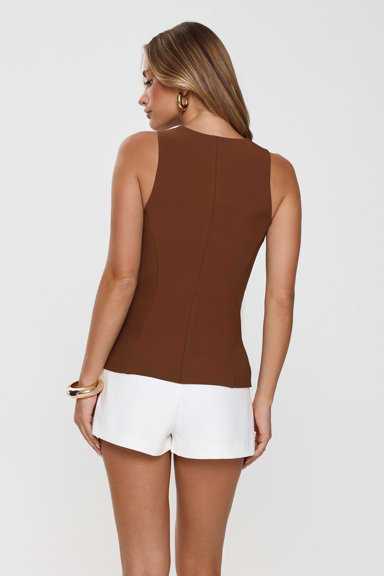 Minimalist Vibe Tailored Top Brown