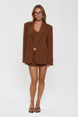 Modern Executive Tailored Blazer Brown
