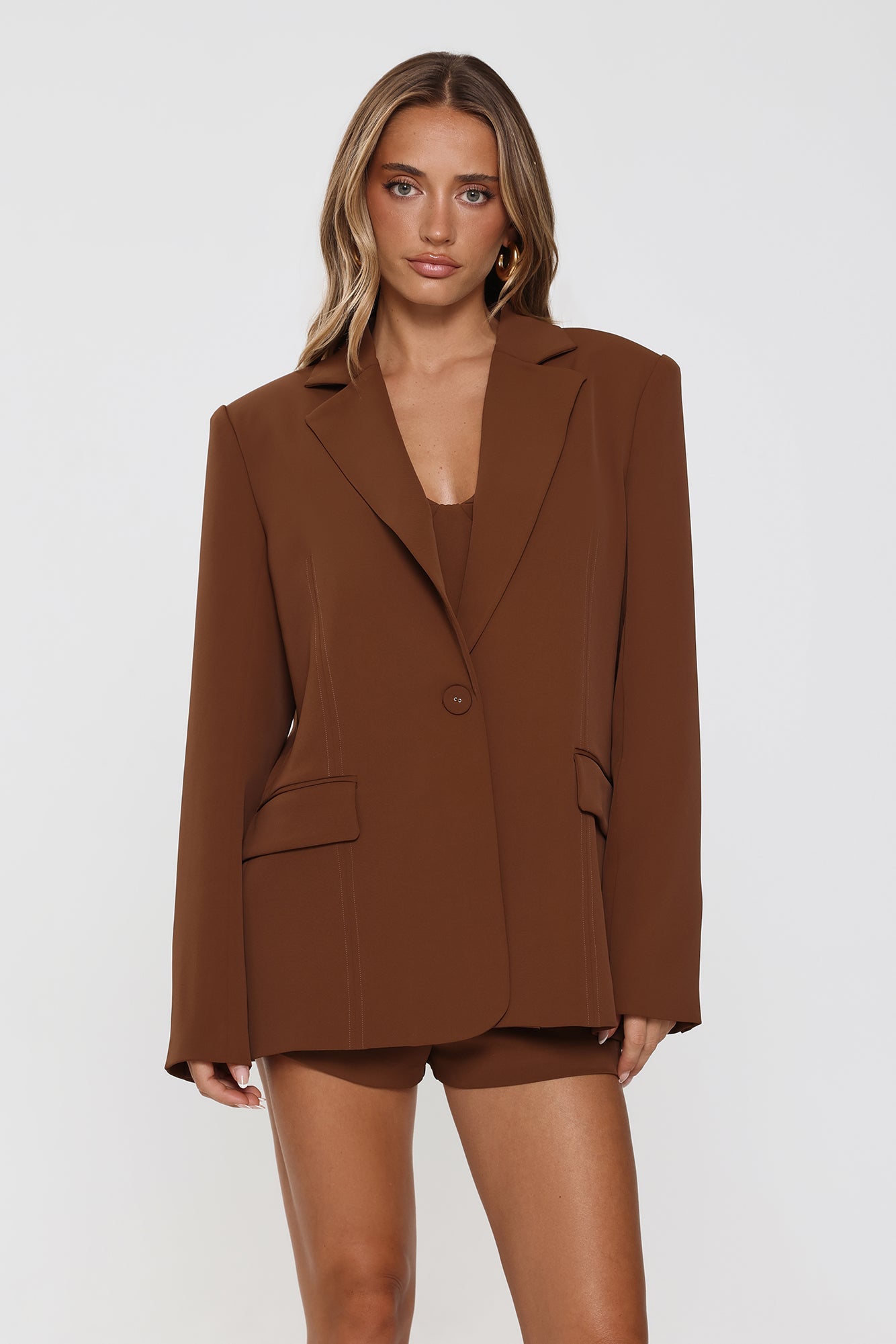 Modern Executive Tailored Blazer Brown