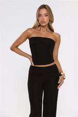 Chic City Girl Strapless Crop Top Black