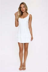 Dainty Lovers Embroidered Mini Dress White