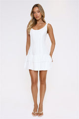 Dainty Lovers Embroidered Mini Dress White