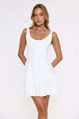 Dainty Lovers Embroidered Mini Dress White
