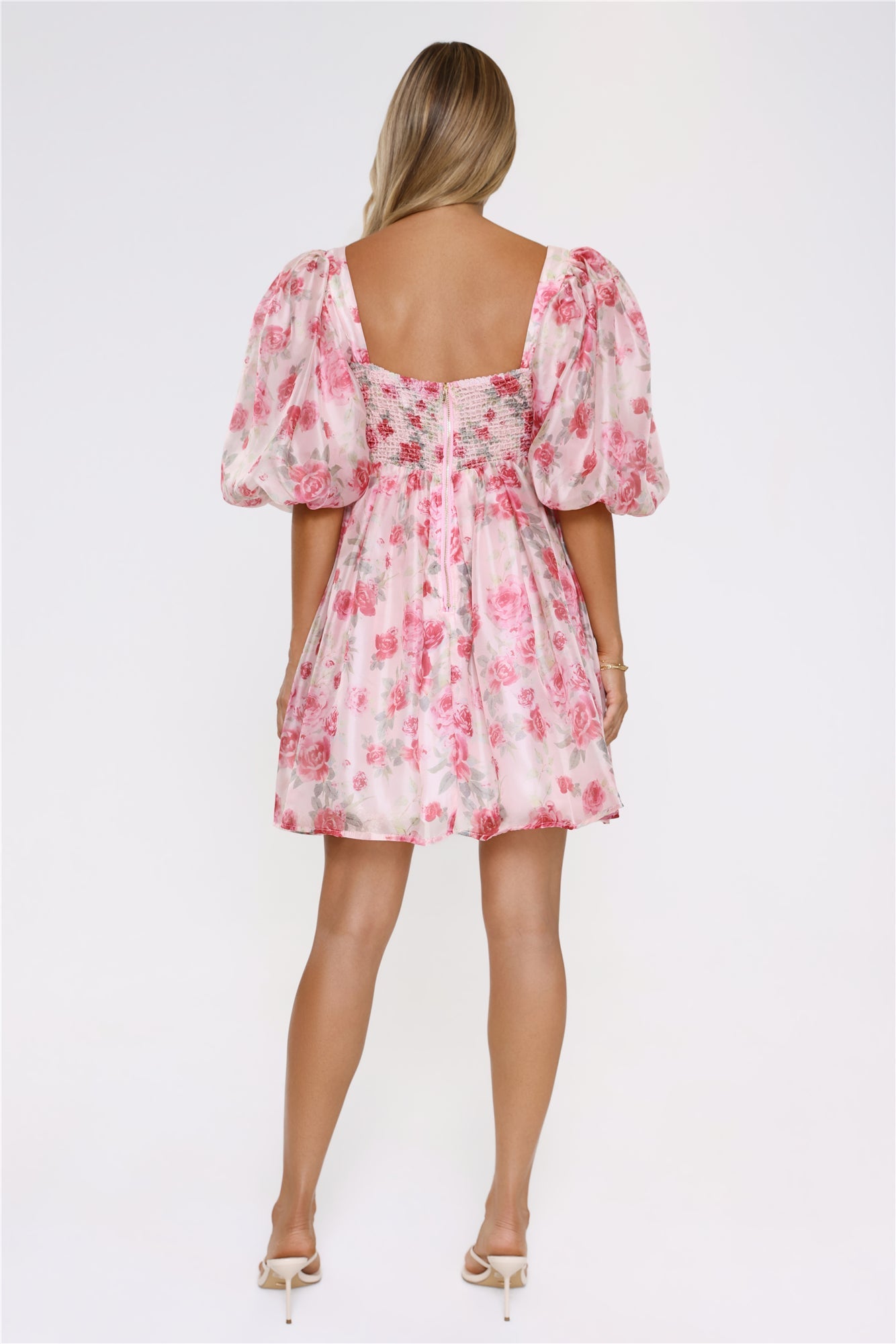 Free To Be Puff Sleeve Floral Mini Dress Pink