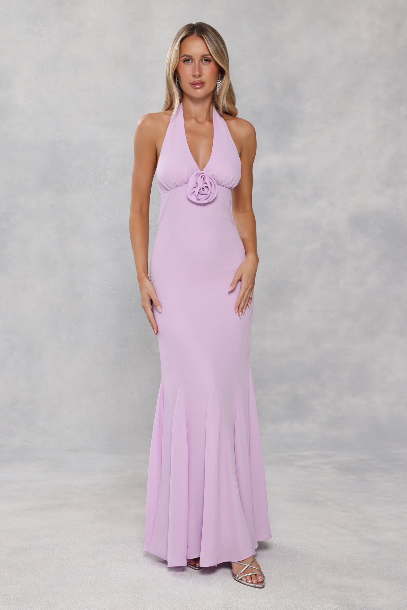 Lavender Glow Halter Maxi Dress Lilac