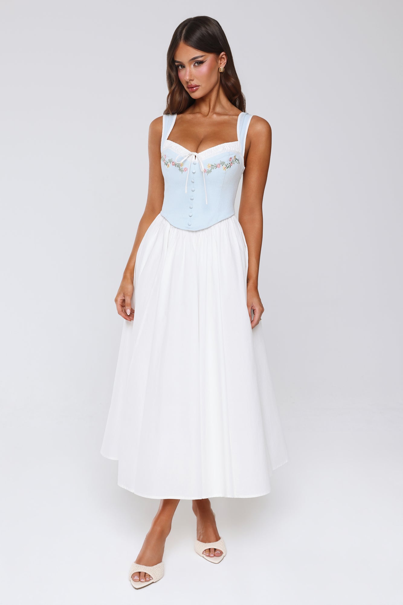 Cottage Glow Maxi Dress Blue