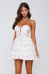 Lush And Lovely Strapless Mini Dress White