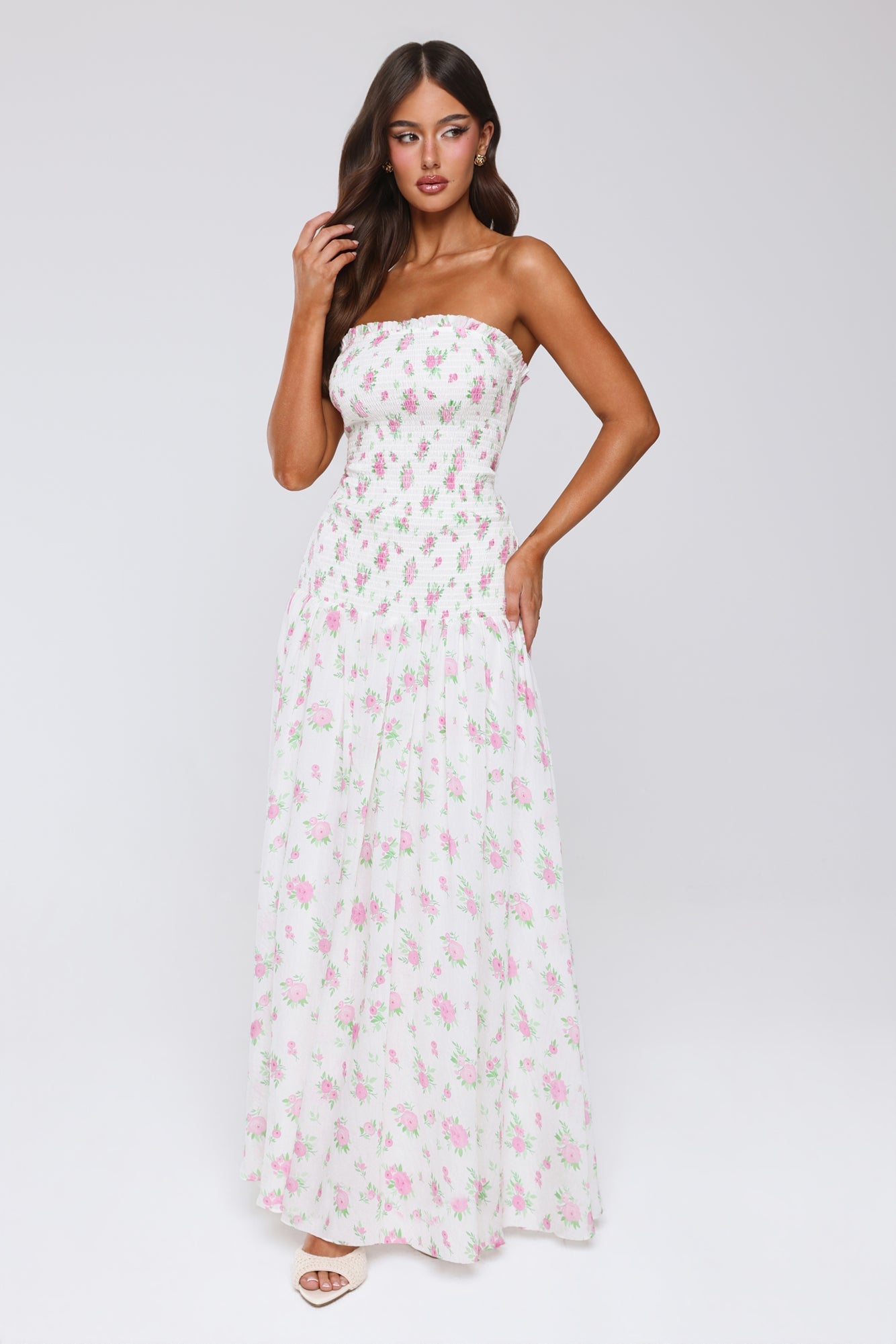 Fantasia Days Strapless Maxi Dress White