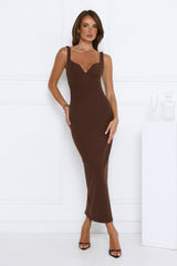 Imperial Glow Maxi Dress Chocolate