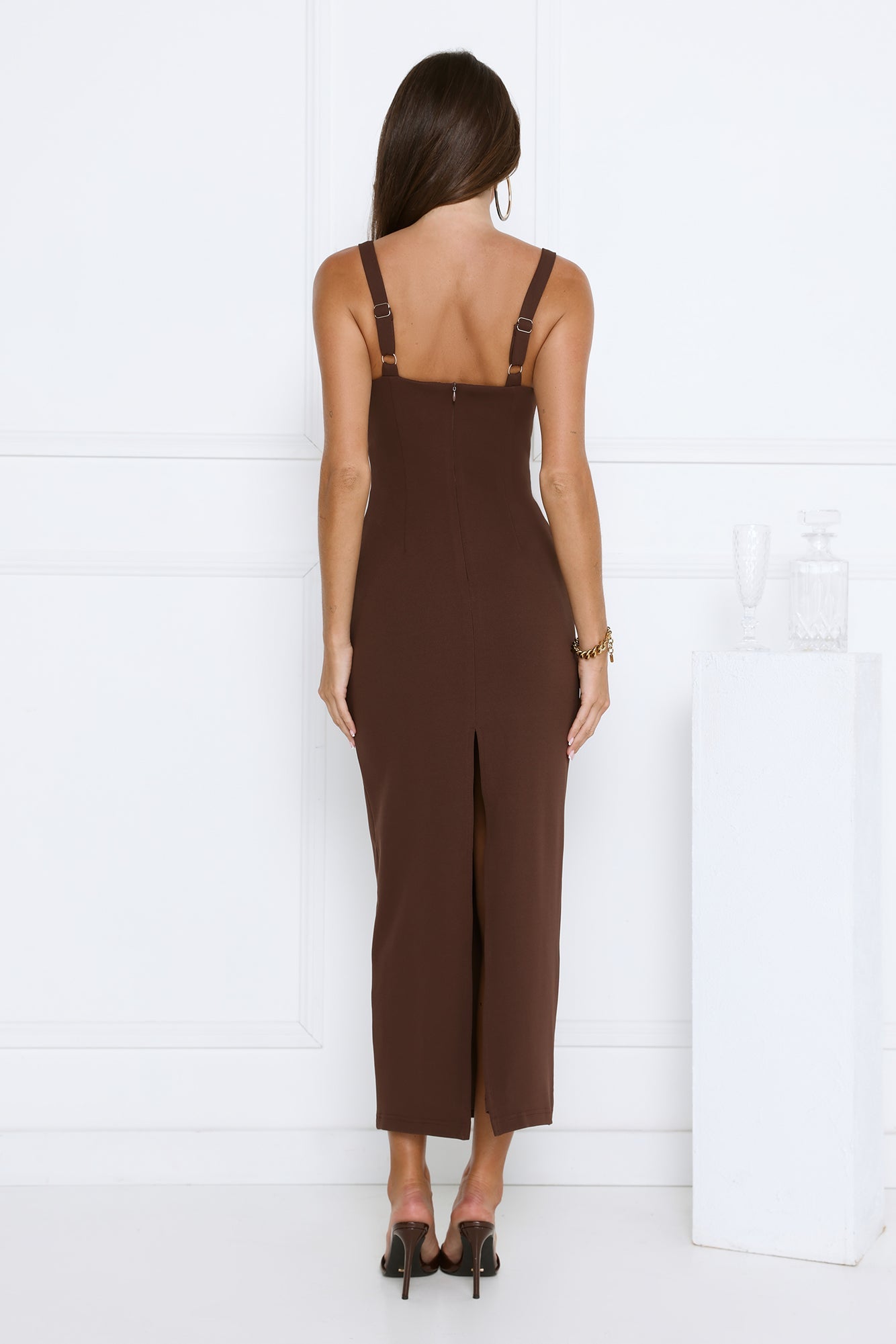Imperial Glow Maxi Dress Chocolate