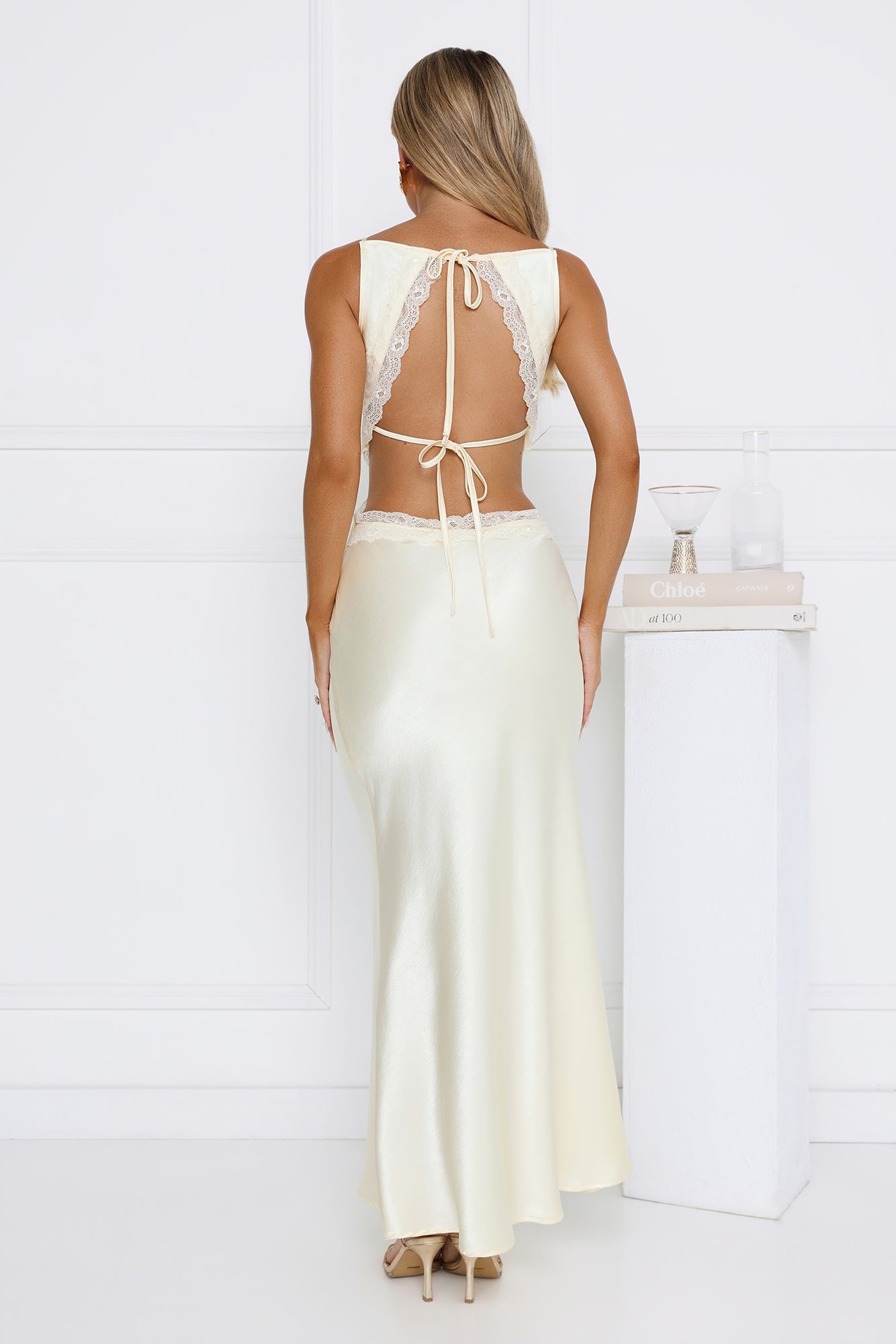 Metro Nights Satin Maxi Dress Yellow