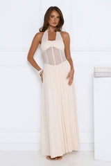 Glow Of Prestige Halter Maxi Dress Butter