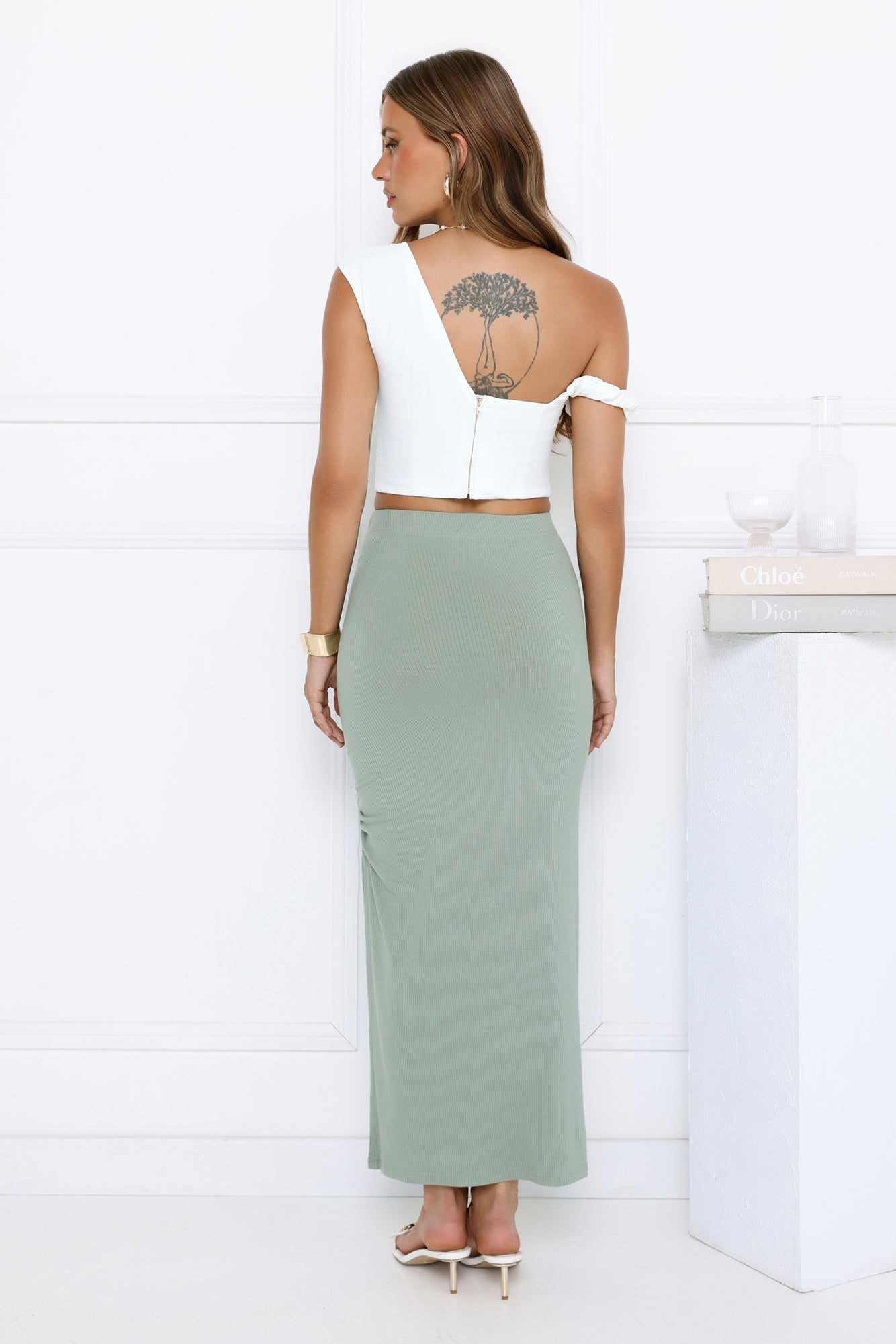 One Off Maxi Skirt Sage