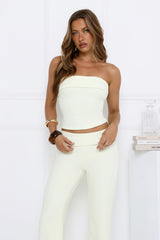 Chic City Girl Strapless Crop Top Yellow