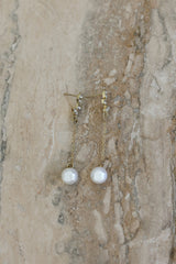 Leaves Off All Pearl Earrings Gold