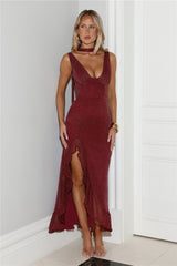 Glow In Twilight Maxi Dress Burgundy