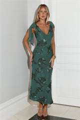 Golden Doll Mesh Maxi Dress Teal