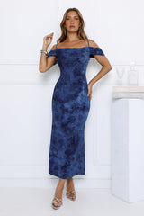 Mireille Off Shoulder Maxi Dress Blue