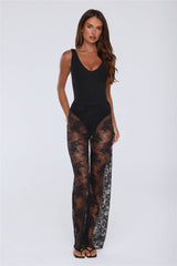 Mood Is Sultry Sheer Lace Pants Black