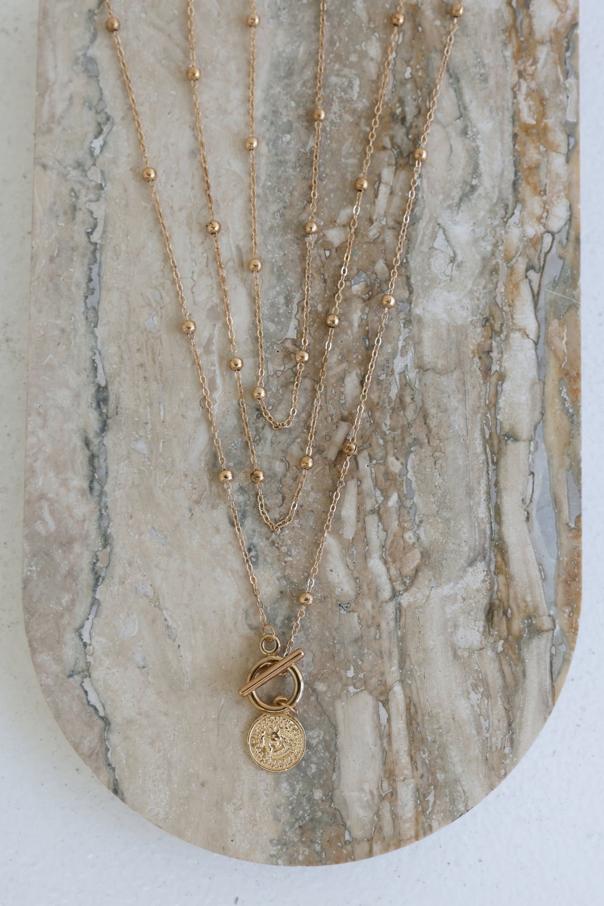 Moonlight Words Necklace Gold