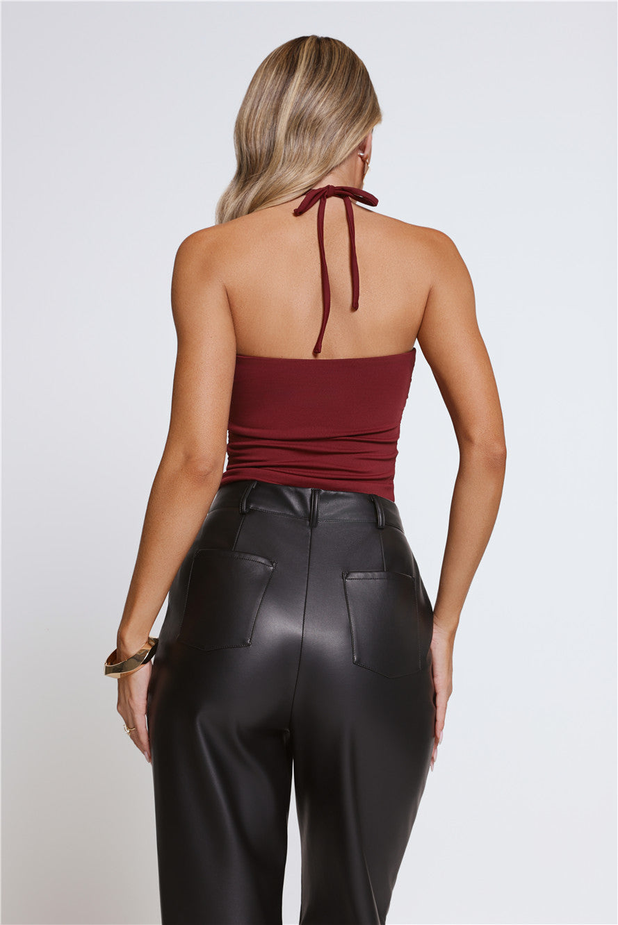 Born To Tease Halter Top Wine