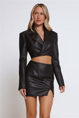 Electric Vibe Faux Leather Mini Skirt Black