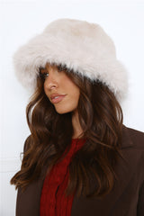 Hot Cocoa Faux Fur Hat Beige