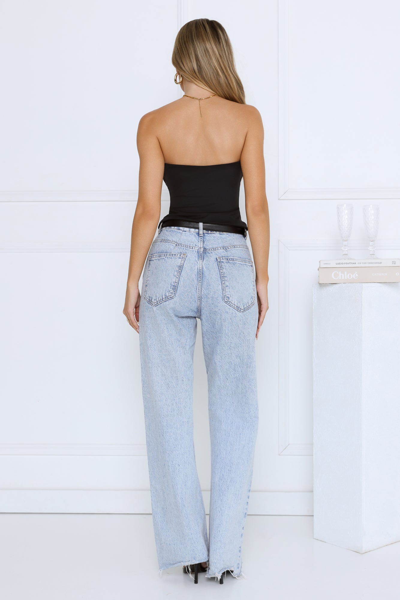 In the Sunlight Strapless Top Black