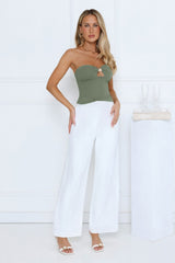 In the Sunlight Strapless Top Khaki
